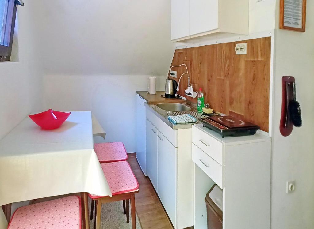 Kuchyň nebo kuchyňský kout v ubytování Apartman Đurić