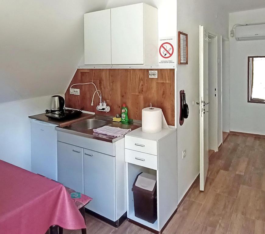 Kuchyň nebo kuchyňský kout v ubytování Apartman Đurić