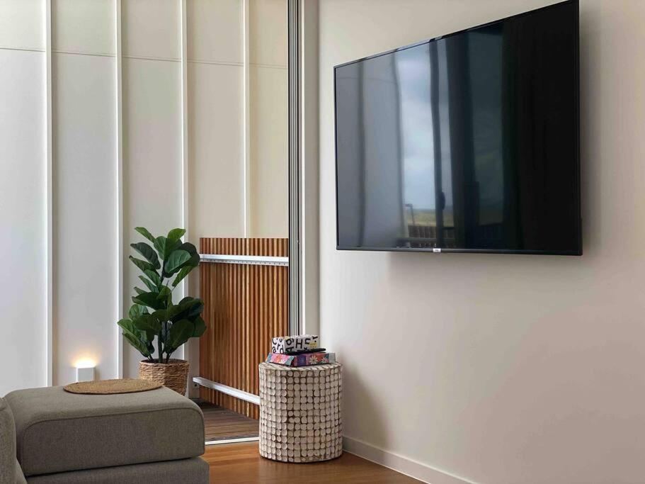 TV a/nebo společenská místnost v ubytování Palm Oasis Beach Villa