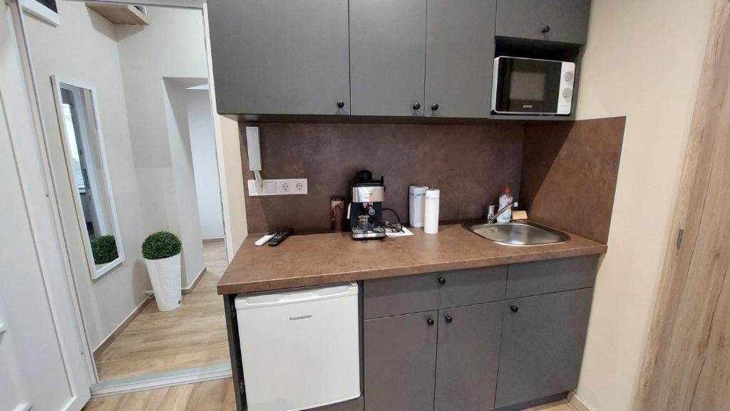 Kuchyň nebo kuchyňský kout v ubytování Földváry 3in1 Apartments