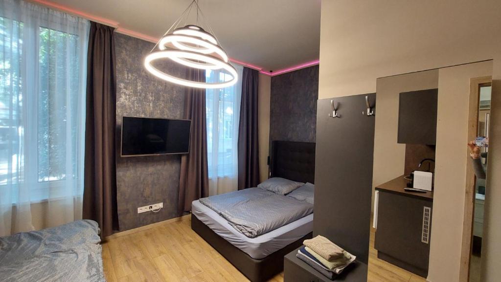 Postel nebo postele na pokoji v ubytování Földváry 3in1 Apartments