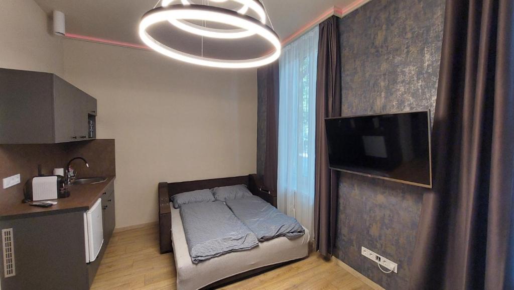 TV a/nebo společenská místnost v ubytování Földváry 3in1 Apartments