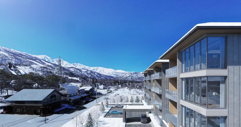 Nespecifikovaný výhled na hory nebo výhled na hory při pohledu z hotelu