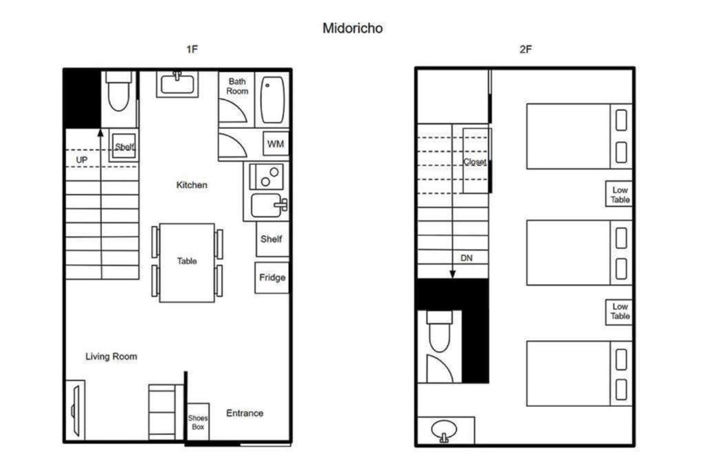 Půdorys ubytování 23, Midoricho, Private house rental