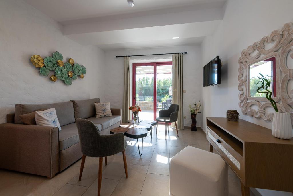 Posezení v ubytování Abeloessa Methonian Hospitality