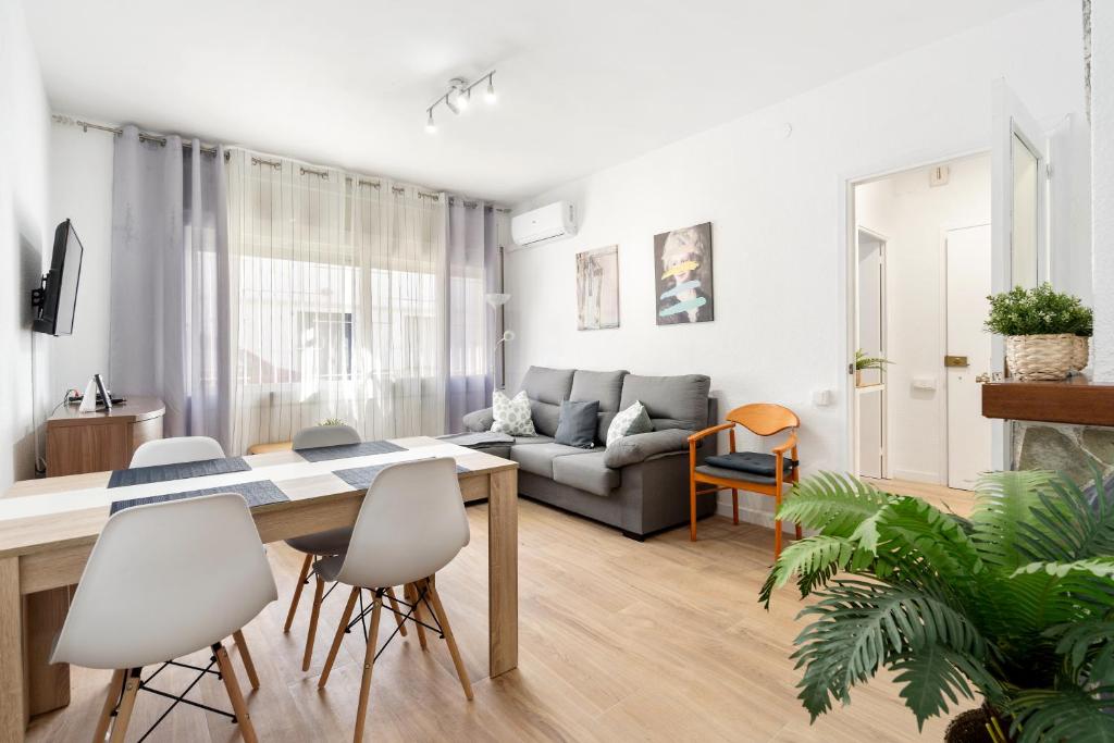 A seating area at Barcelona coast apartment - only 5 minutes to the beach