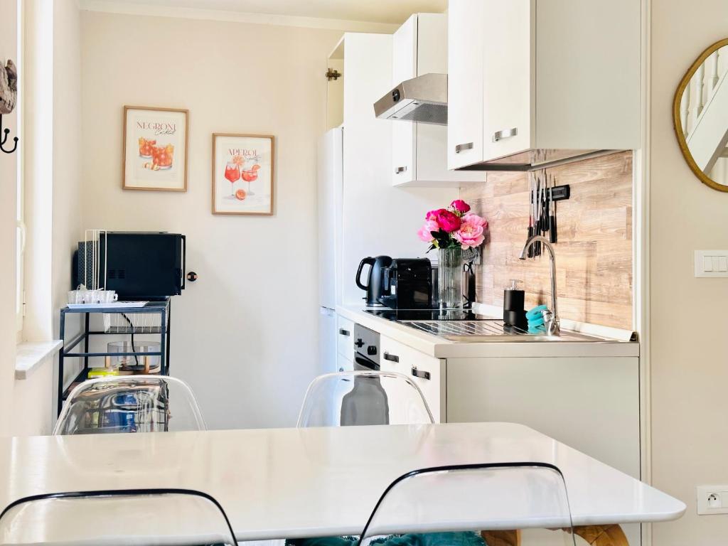 Kuchyňa alebo kuchynka v ubytovaní Le duplex - 2 pièces centre Cannes