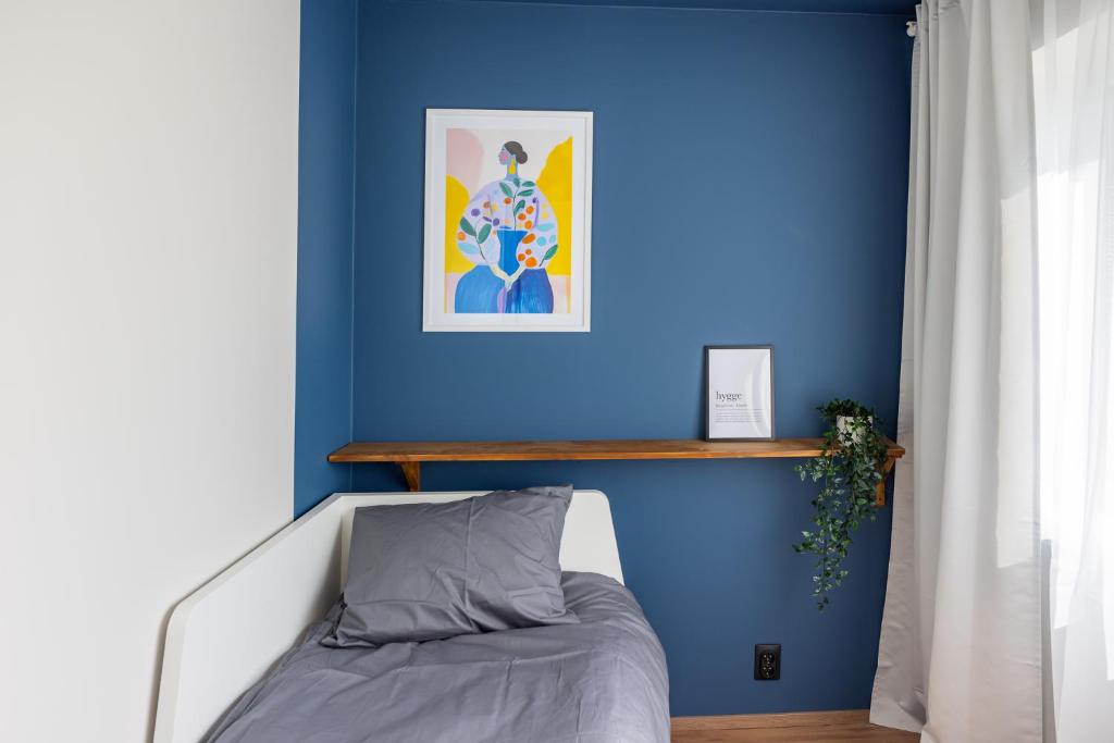 Postel nebo postele na pokoji v ubytování Kalda apartment