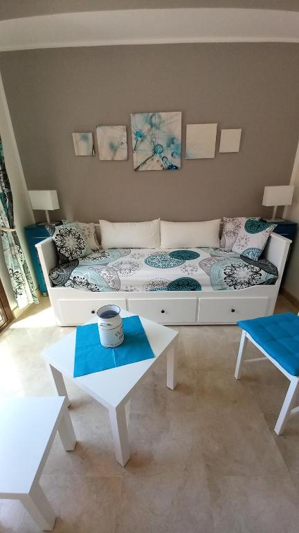 Posezení v ubytování Sonne und Meer - Anafi Guestroom