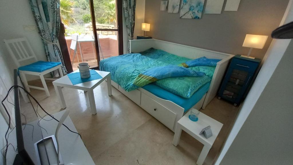 Postel nebo postele na pokoji v ubytování Sonne und Meer - Anafi Guestroom