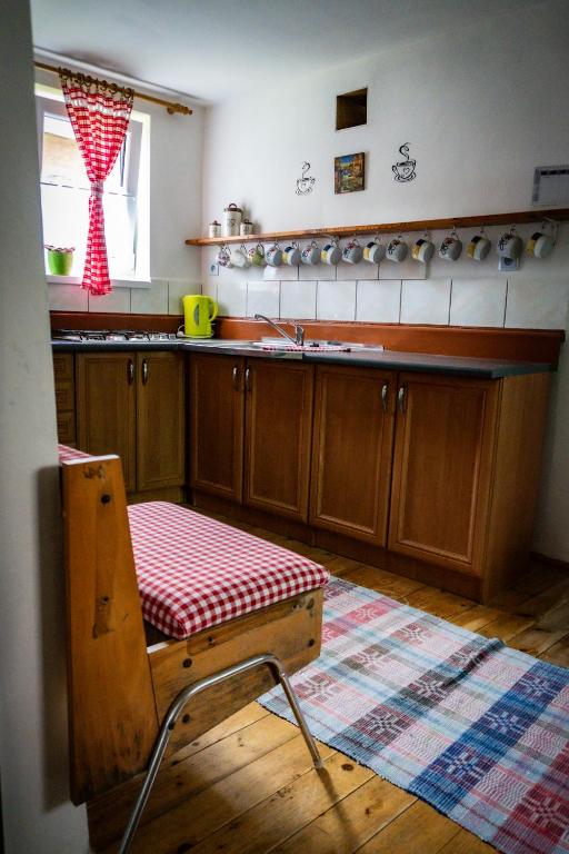 Kuchyň nebo kuchyňský kout v ubytování Chalupa KLÁRA -Liptov