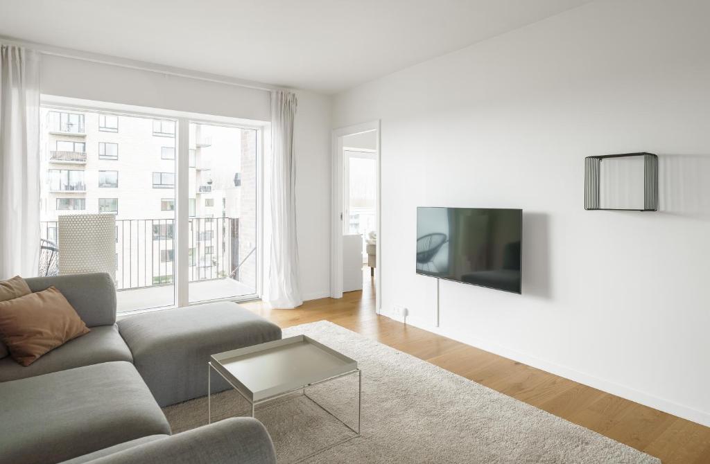 TV a/nebo společenská místnost v ubytování Topclass 2-bed in Odense