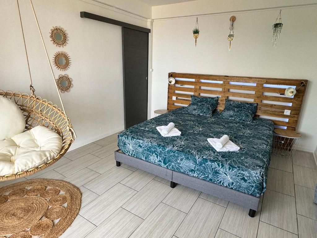 Voodi või voodid majutusasutuse Villa 4 ch 140 m2 avec vue sur mer et le tombolo toas