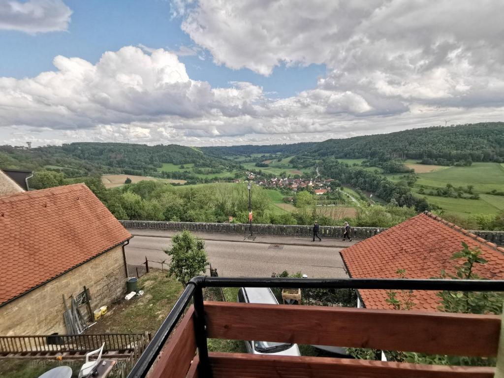 a view from the balcony of a house at Panoramablick in Langenburg