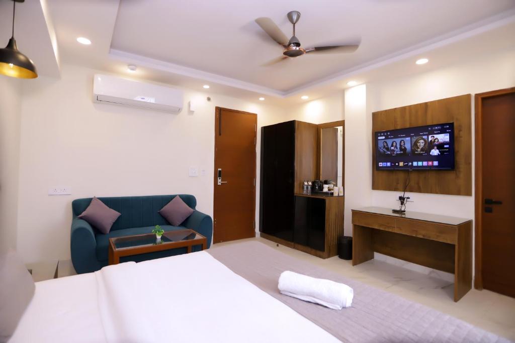Postel nebo postele na pokoji v ubytování PK Boutique Hotel
