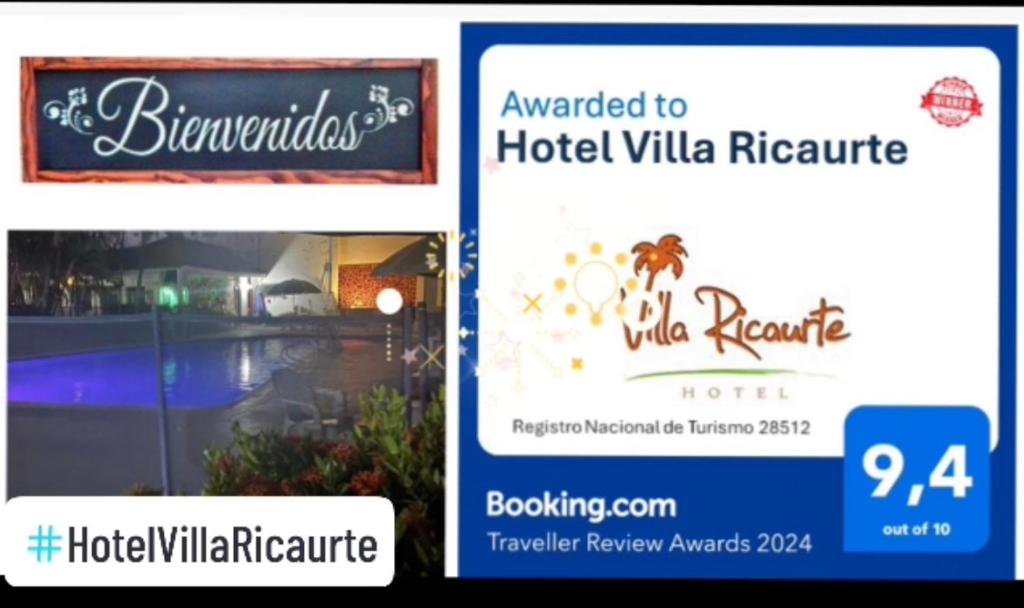 Certifikát, hodnocení, plakát nebo jiný dokument vystavený v ubytování Hotel Villa Ricaurte
