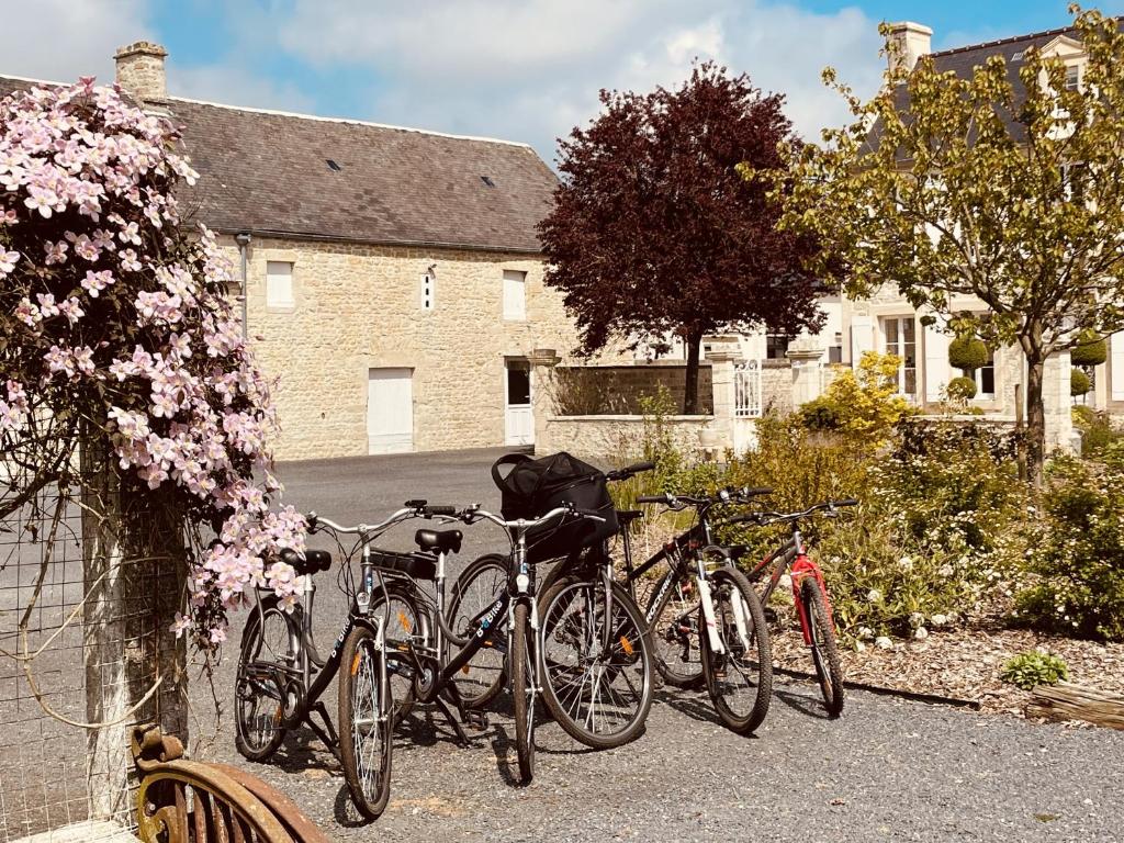 a group of bikes parked in front of a house at Aurefees in Ellon