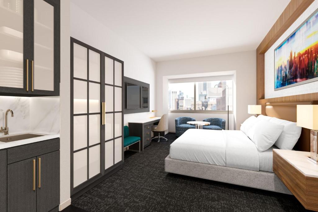 Katil atau katil-katil dalam bilik di Residence Inn by Marriott Chicago Downtown Magnificent Mile