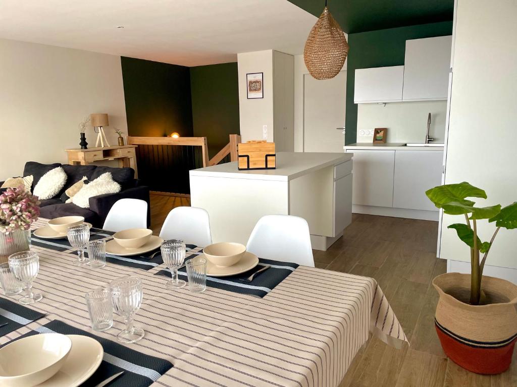 Η κουζίνα ή μικρή κουζίνα στο Vue Océan - Au Coeur de Contis Plage