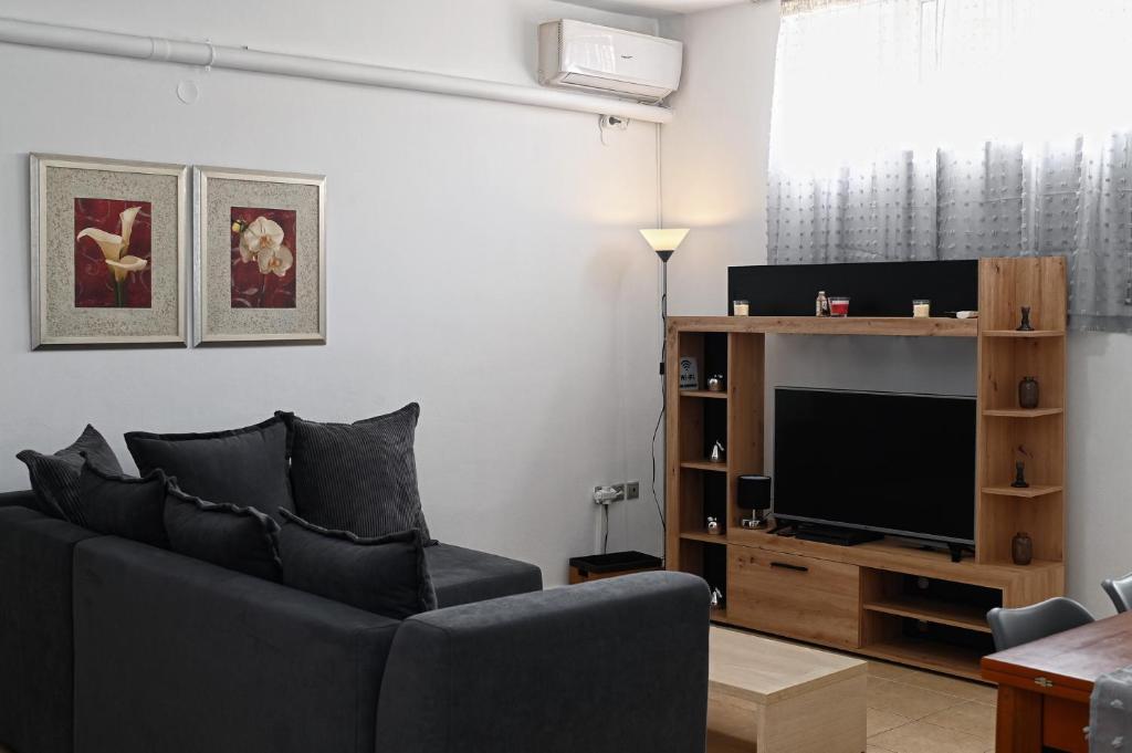 TV a/nebo společenská místnost v ubytování Oasis Lower Ground Floor Apartment