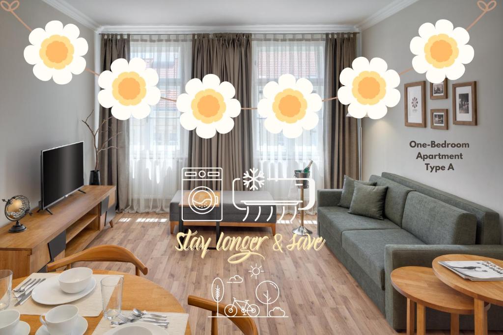 Posezení v ubytování Louren Apartments
