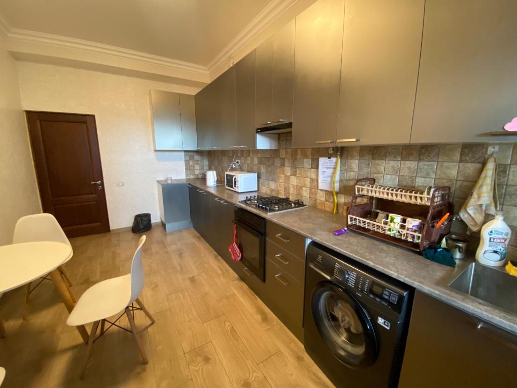Kuchyň nebo kuchyňský kout v ubytování Kenut Hostel