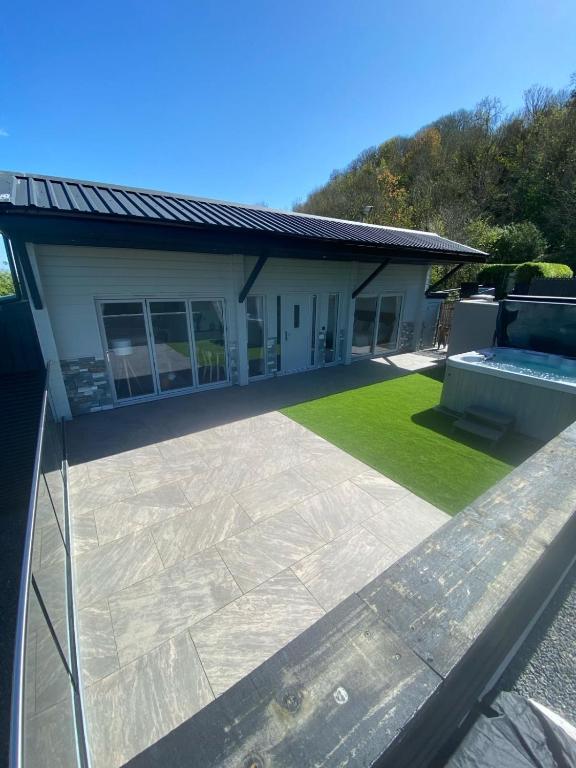 a view of a house with a patio at Channel View in Weston-super-Mare