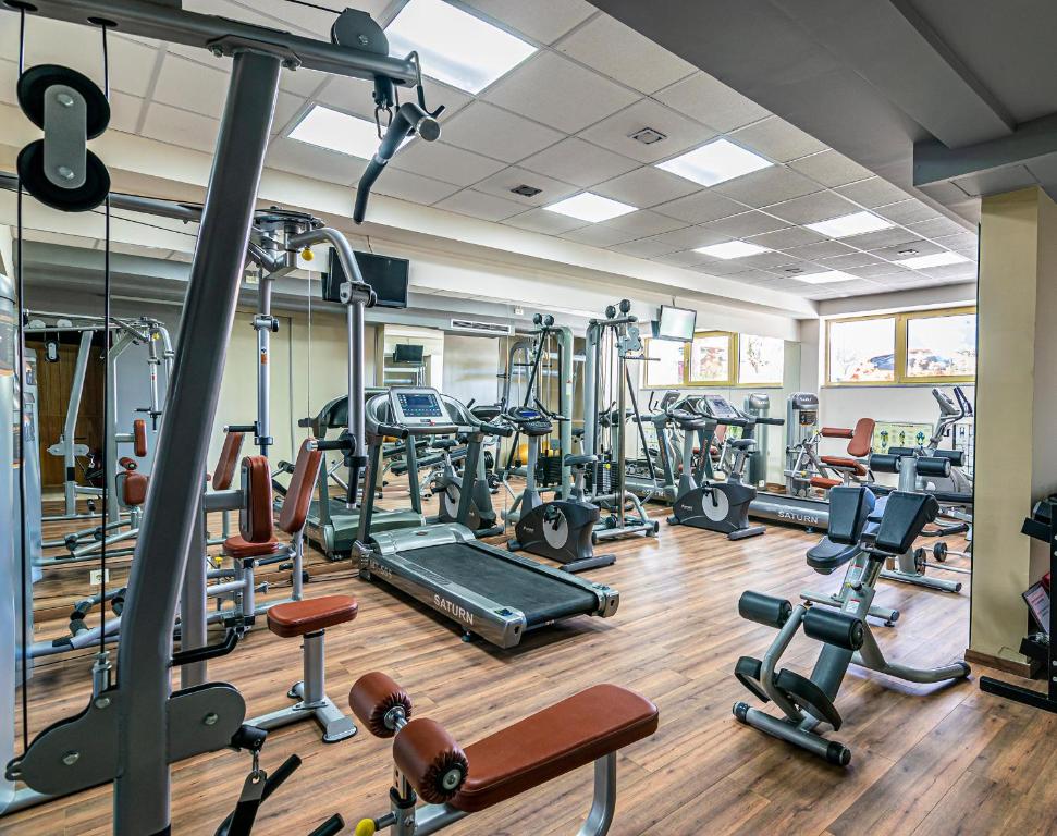 Fitness centrum a/nebo fitness zařízení v ubytování Golden Rooms