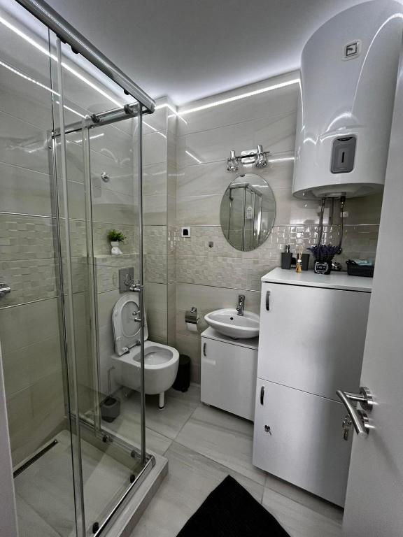 Koupelna v ubytování Stella Apartman Čačak