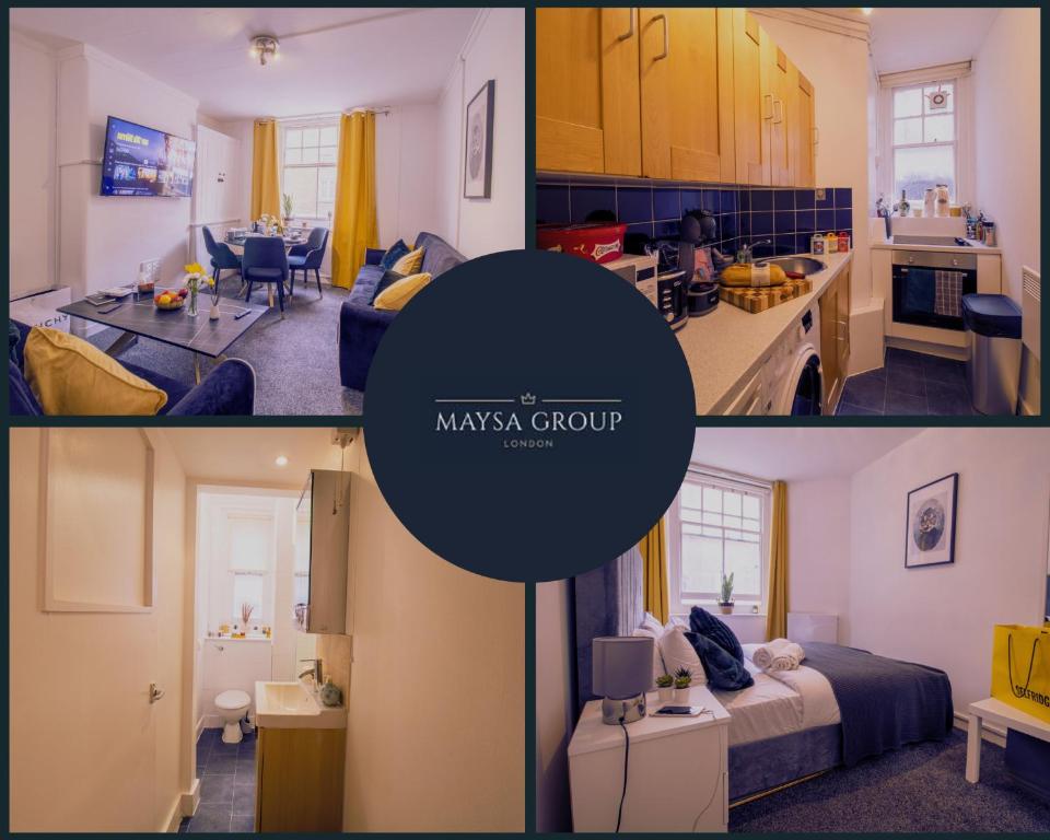 a collage of photos of a kitchen and a living room at Chic Urban Retreat 1 Bedroom Gem in Covent Garden 3AB in London