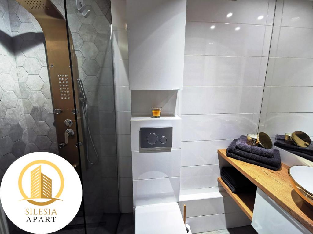 Koupelna v ubytování Apartament Lancelot