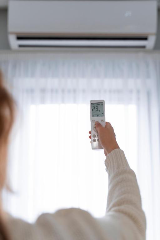 a person holding a wii remote in front of a window at Harmony Homes Beachfront in Diani Beach