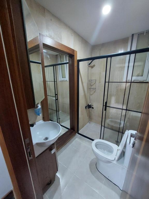 Koupelna v ubytování Moon Hostel