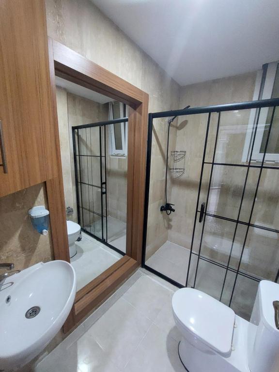 Koupelna v ubytování Moon Hostel