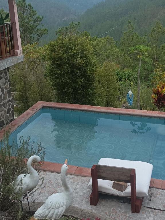 Bazén v ubytování La Roca- Cabañas de montaña nebo v jeho okolí