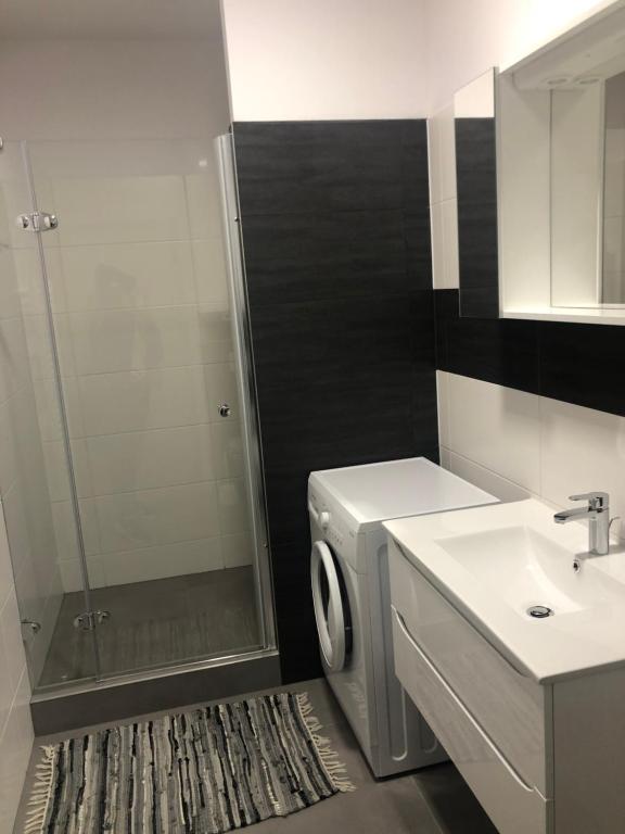 Koupelna v ubytování Apartmány Bella Moravia