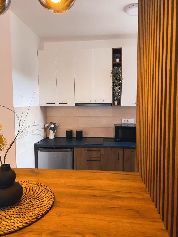 Eldhús eða eldhúskrókur á Elena Apartman