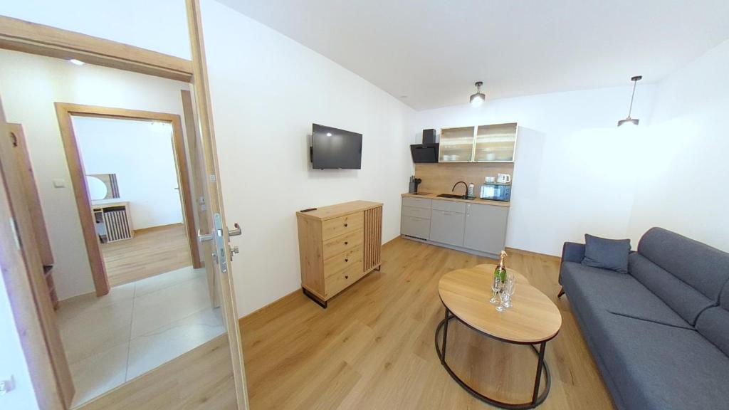 Telewizja i/lub zestaw kina domowego w obiekcie Apartament ARKA