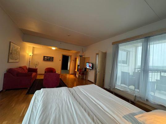 Postel nebo postele na pokoji v ubytování Hotell Årjäng