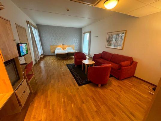 Postel nebo postele na pokoji v ubytování Hotell Årjäng