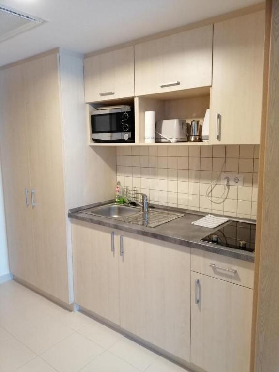 Kuchyň nebo kuchyňský kout v ubytování Wellness Apartments in Velence