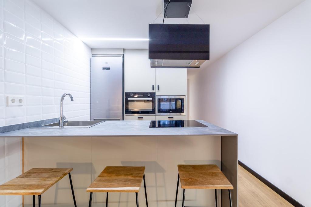 Kuchyň nebo kuchyňský kout v ubytování Premium apartment in Vigo