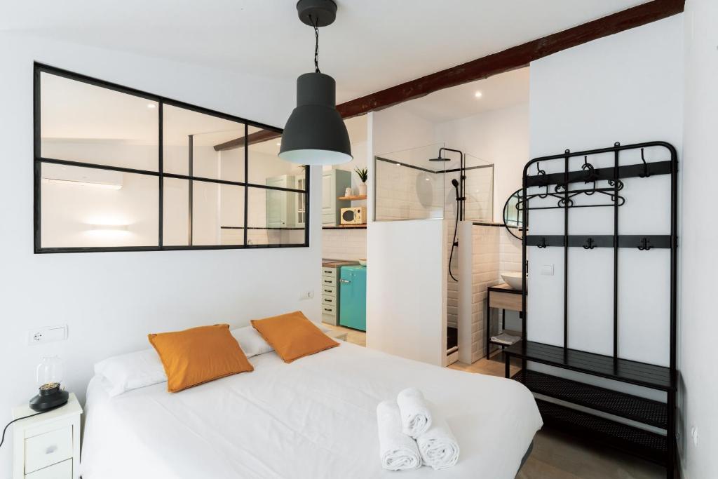 Postel nebo postele na pokoji v ubytování Loft Alguer en Ametlla de Mar
