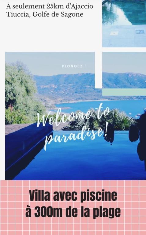 un collage de photos d'une vue sur l'eau dans l'établissement Les 2 anes, à Casaglione