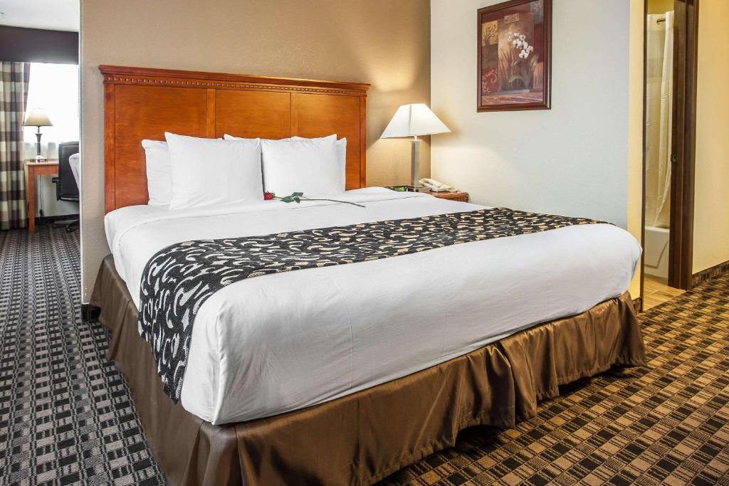 Postel nebo postele na pokoji v ubytování Clarion Inn Renton-Seattle