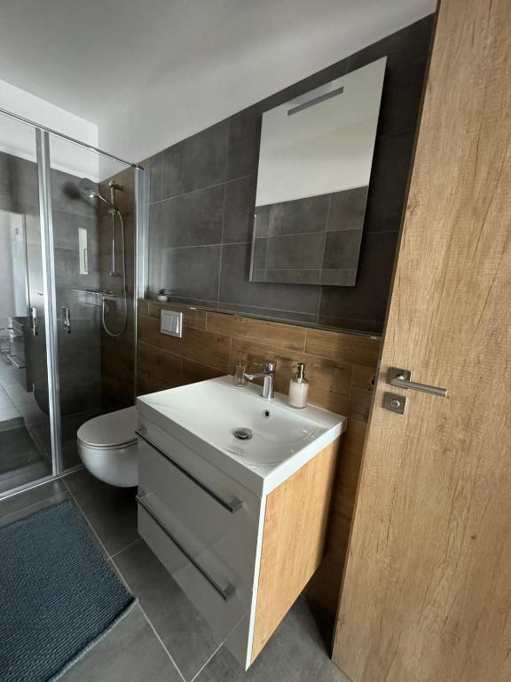 Koupelna v ubytování Hobití apartmán - Sam