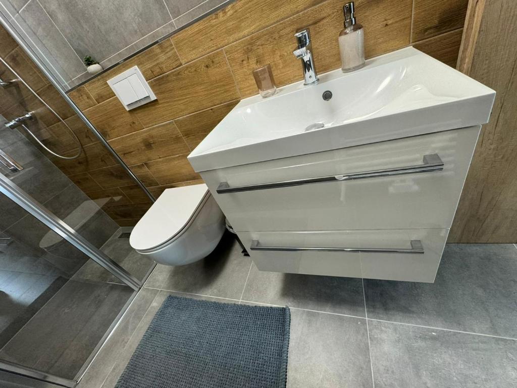 Koupelna v ubytování Hobití apartmán - Sam