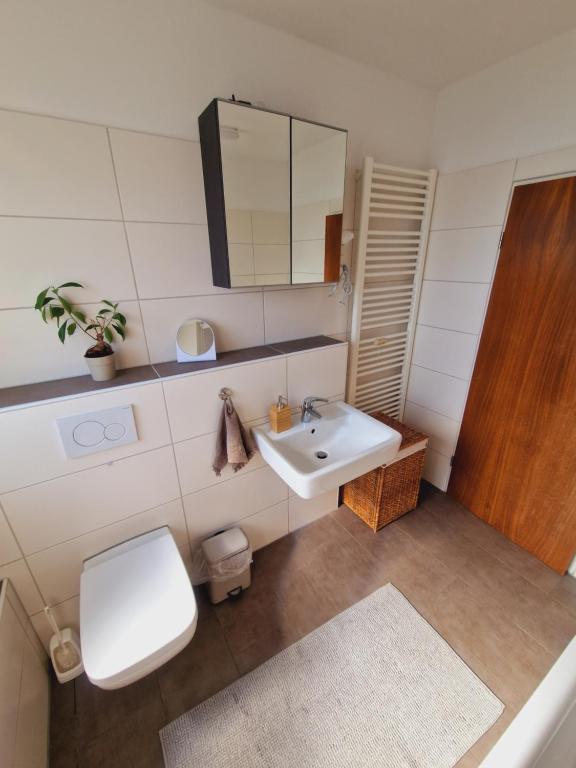 Koupelna v ubytování Fully equipped two-room apartment with balcony