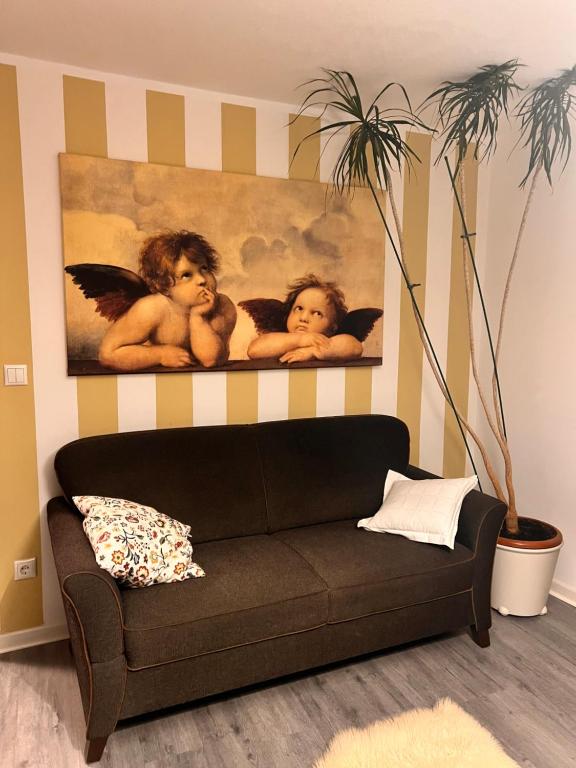 Et opholdsområde på Unterkunft am Rotweinwanderweg