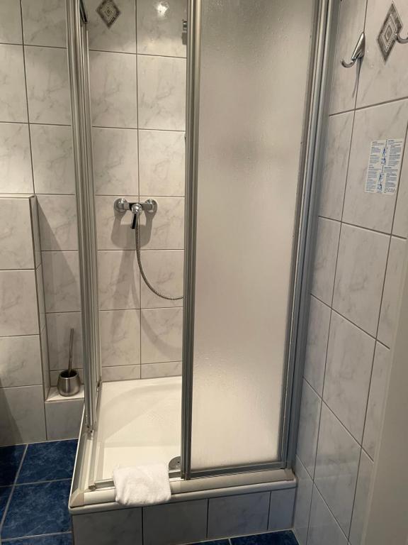 Koupelna v ubytování Hotel Alt Montjoie